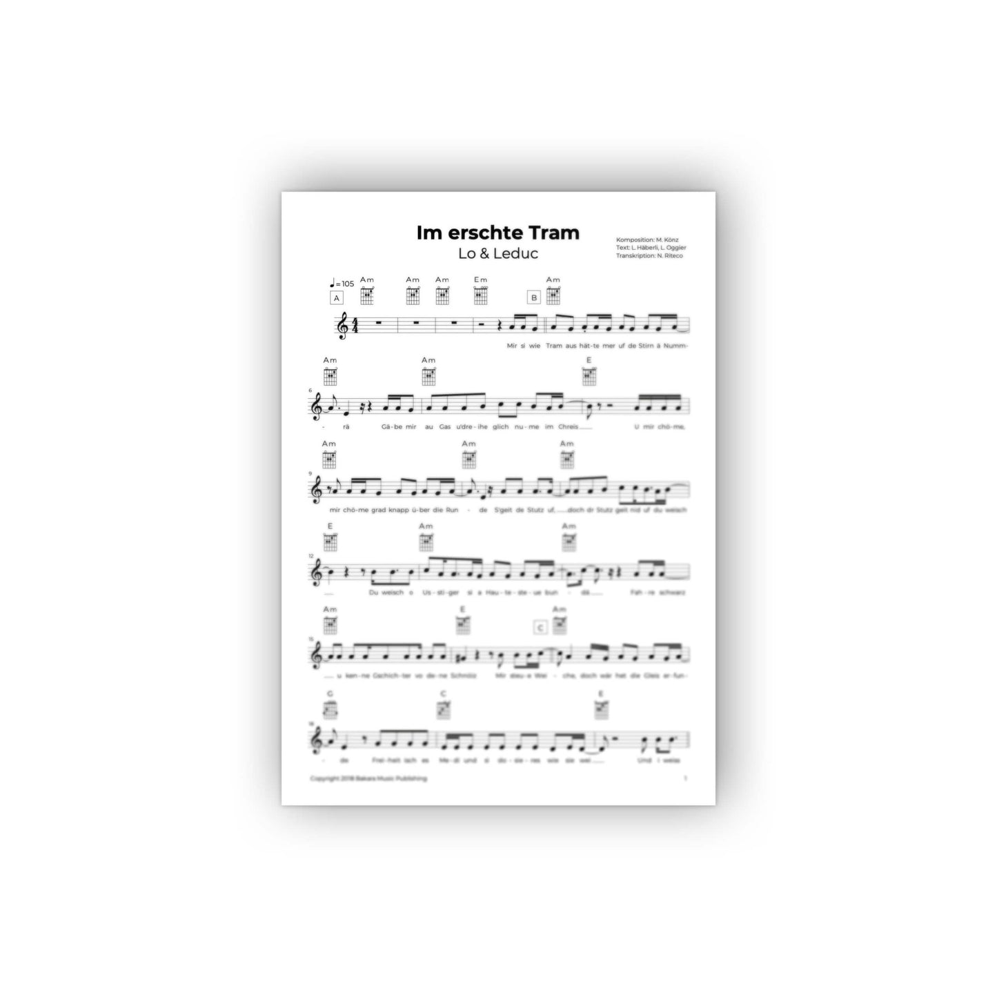Lo & Leduc | Notenblatt | Im erschte Tram
