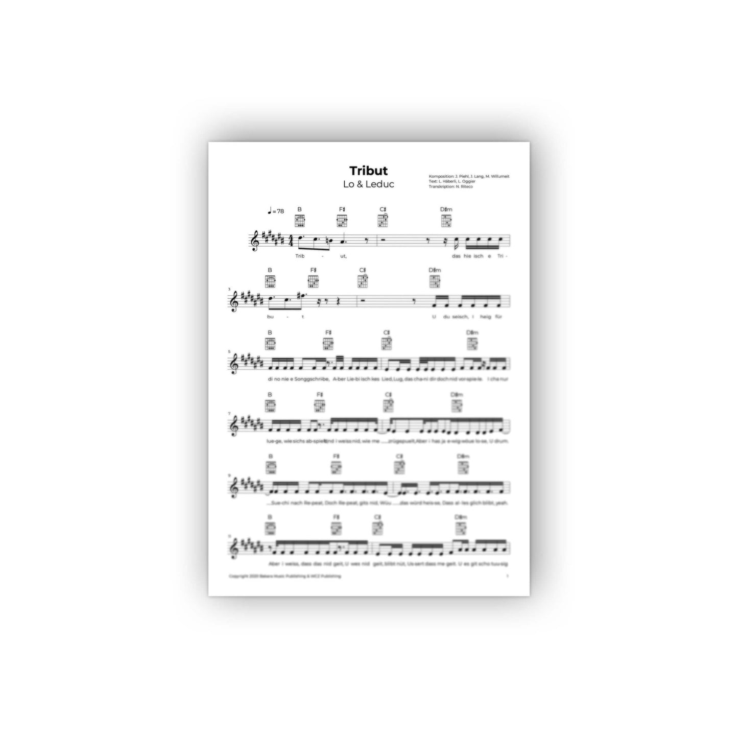 Lo & Leduc | Notenblatt | Tribut